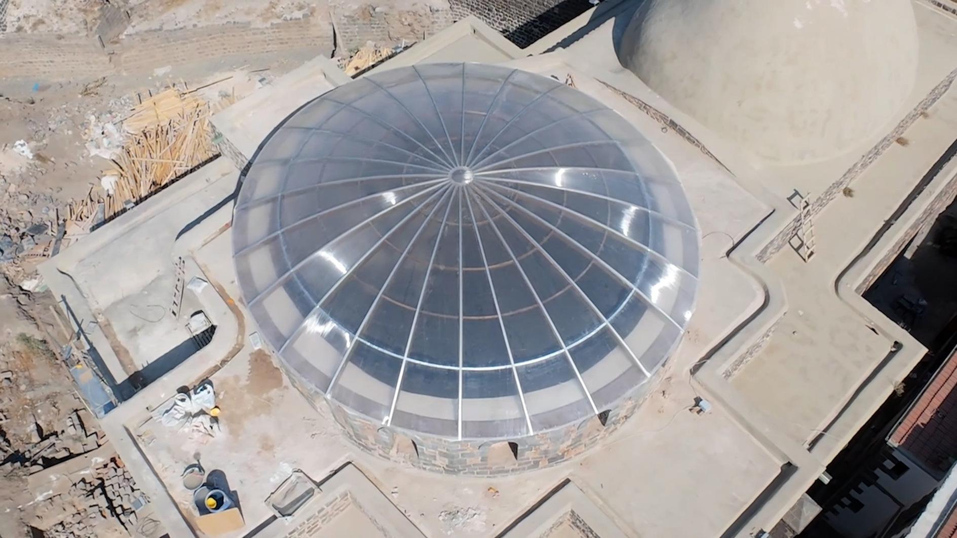 Dome installed for restored historic church after century