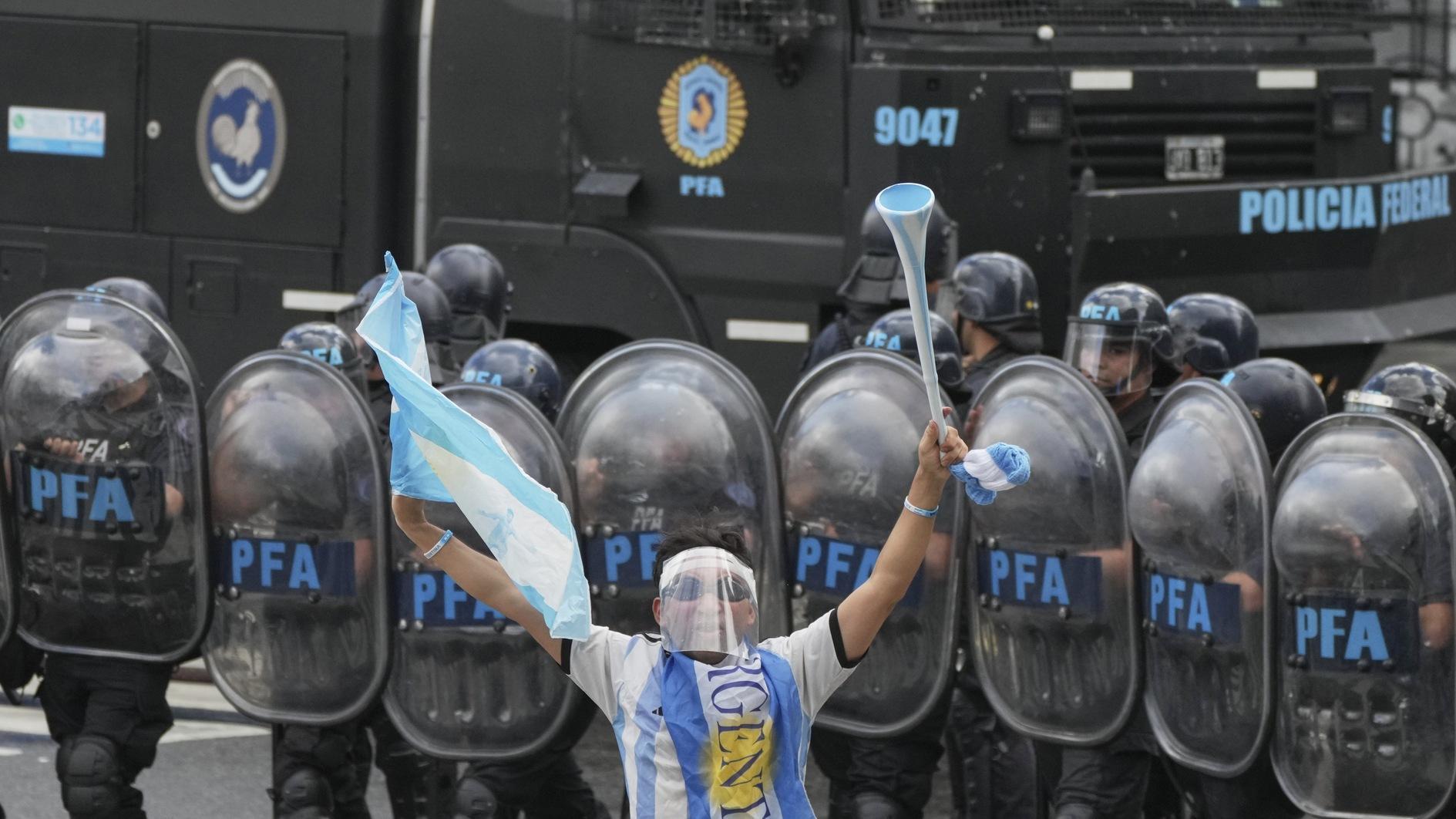 Argentines clash with police during anti-austerity protest
